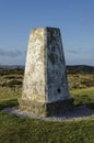 Maintained pathways leading to the trig point on Halkyn Mountain Royalty Free Stock Photo