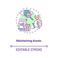 Maintaining assets concept icon