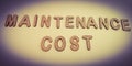 maintenance cost factory related terminology displayed on white paper abstract background Royalty Free Stock Photo