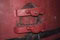 Maintenance hatch in an old wood storage tank