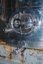 Maintenance hatch in a steel storage tank Royalty Free Stock Photo