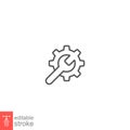 Maintenance icon. web setting outline style. Service Tools with gear and wrench Royalty Free Stock Photo