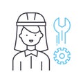 maintenance line icon, outline symbol, vector illustration, concept sign Royalty Free Stock Photo