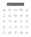 Maintenance line icons collection. Interactive, Engaging, Intelligent, Dynamic, Adaptive, Personalized, Visual vector