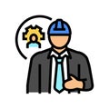 maintenance manager repair worker color icon vector illustration