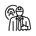 maintenance manager repair worker line icon vector illustration