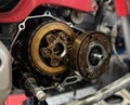 maintenance of motorcycle engine clutch system. repair and maintenance motorcycle concept.