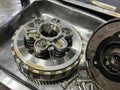 maintenance of motorcycle engine clutch system. repair and maintenance motorcycle concept.