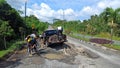 maintenance and repair of damaged roads and potholes caused by potholes and dangerous asphalt roads