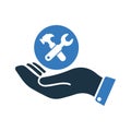 Maintenance, repair service tools icon. Editable vector isolated on a white background