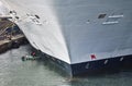 Vessels hull maintenance and repair crew at work in barcelona port wide