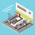 Maintenance Service Isometric Background