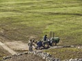 Maintenance service in land with tractor