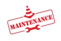 Maintenance. A sign with a key and a cone. warning sign Royalty Free Stock Photo