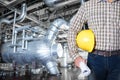 Maintenance technician inside thermal power plant factory