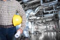 Maintenance technician inside thermal power plant factory