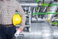 Maintenance technician inside thermal power plant factory Royalty Free Stock Photo