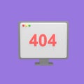 404 Maintenance web 3d icon model cartoon style concept. render illustration