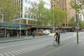 Maintenance work being undertaken near the Westpac Bank branch on the corner of Swanston and Collins Streets