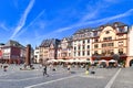 Mainz, Germany - Old market place town square in historic city center of Mainz on sunny summer day