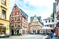 MAINZ, Germany - 21 July 2018. Old part of the town with typical picturesque buildings