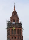 Bell Tower of The Mainz Cathedral under renovation in Mainz, Germany Royalty Free Stock Photo