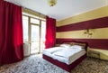 Mainz, Germany - November 14, 2017: Interior of modern fashionable hotel bedroom