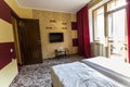 Mainz, Germany - November 14, 2017: Interior of modern fashionable hotel bedroom