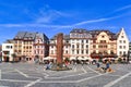 Mainz, Germany: Old market place town square in historic city center of Mainz on sunny summer day