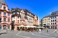 Mainz, Germany - Old market place town square in historic city center of Mainz on sunny summer day