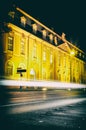 Mainz old building light trails on the street background autobahn germany Royalty Free Stock Photo