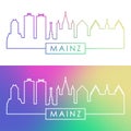 Mainz skyline. Colorful linear style.