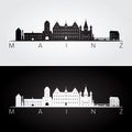 Mainz skyline and landmarks silhouette