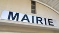 Mairie french text means city town hall on facade building wall sign in France