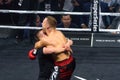 Mairis Briedis celebrates win over Krzysztof GÃâowacki with knockout KO, Royalty Free Stock Photo