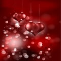 Red color and hearts background