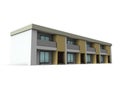 Maisonette type apartment. Architectural model. Buildings and real estate. White background.