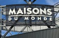 Maisons du Monde logo and brand name outside the store It is a French furniture and home decor company. .