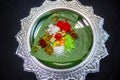 maisuri indian paan masala on betel leaf top view