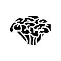 maitake mushroom glyph icon vector illustration