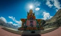 The Maitreya Buddha statue with Himalaya mountains,Leh Ladakh,India Royalty Free Stock Photo