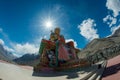 The Maitreya Buddha statue with Himalaya mountains,Leh Ladakh,India Royalty Free Stock Photo