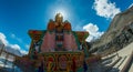 The Maitreya Buddha statue with Himalaya mountains,Leh Ladakh,India Royalty Free Stock Photo
