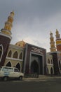 Majalengka Grand Mosque (Masjid Agung Al-Imam Majalengka) against grey sky at cloudy day