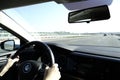 Driving Volkswagen car on A2 highway