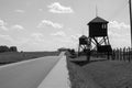 Majdanek concentration camp the mausoleum in the distance