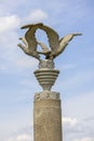 Column of Three Eagles, a replica of the sculpture made by prisoners of the Majdanek Nazi concentration and extermination camp in