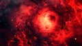 Majestic Abstract Fiery Cosmic Nebula Texture in Deep Red and Black Shades. Big Bang And Apocalypse View