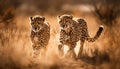 Majestic African cheetah walking in the wilderness generated by AI