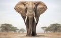 A Majestic African Elephant on White -Generative Ai